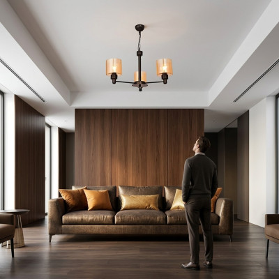 Lampe de plafond Luminaire Lustre en verre Lustre de luxe Salon