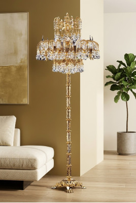 Lampe de sol Salon de luxe Bras de lecture Chambre à coucher Cristal classique