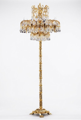 Lampe de sol Salon de luxe Bras de lecture Chambre à coucher Cristal classique