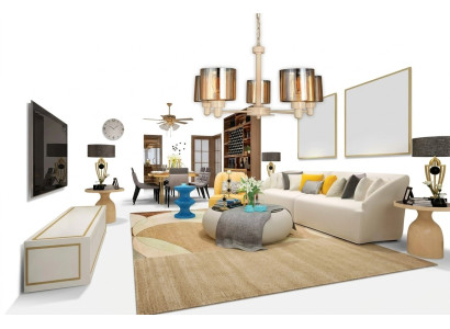 Plafonnier en métal design moderne Lampe suspendue pour salon Lustre Luminaire de plafond
