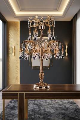 Lampe de table, classique de luxe en or, nouvelle lampe de chevet pour chambre à coucher