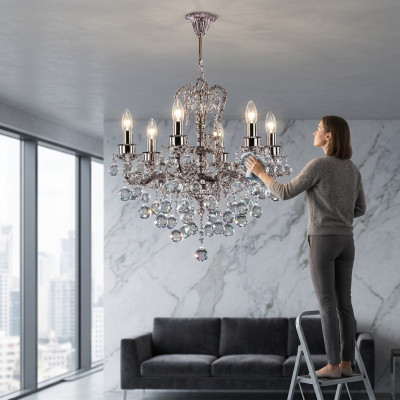 Lustre en cristal Lampe de plafond Lampadaire Suspendu Salon