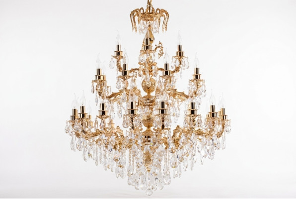 Lustre moderne Luminaire classique de luxe Salon Laiton Cristal
