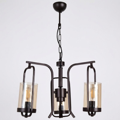Loft Salon Lampe de plafond Lustre Verre Chambre Lampe suspendue noire