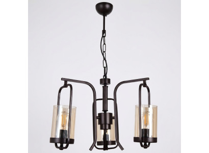 Loft Salon Lampe de plafond Lustre Verre Chambre Lampe suspendue noire