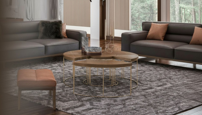 Table basse ronde moderne de luxe tables d'appoint en bois mobilier de table de salon