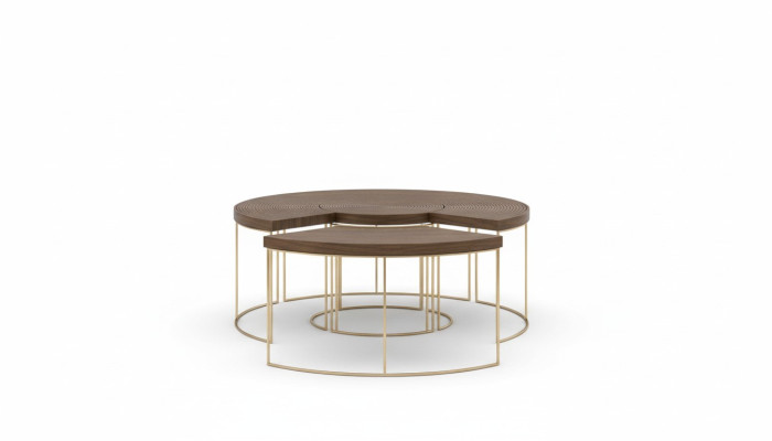 Table basse ronde moderne de luxe tables d'appoint en bois mobilier de table de salon