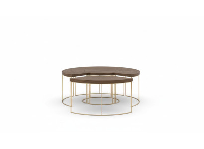 Table basse ronde moderne de luxe tables d'appoint en bois mobilier de table de salon