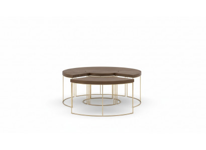 Table basse ronde moderne de luxe tables d'appoint en bois mobilier de table de salon