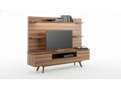 Étagères de luxe naturelles en noyer Mobilier moderne pour salon Étagères suspendues nouveaudevotre texte traduit apparaîtra ici