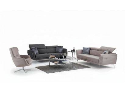Ensemble de canapé Canapé Rembourrage Tissu Meubles Canapé Canapés 3+3+1 Groupe gris
