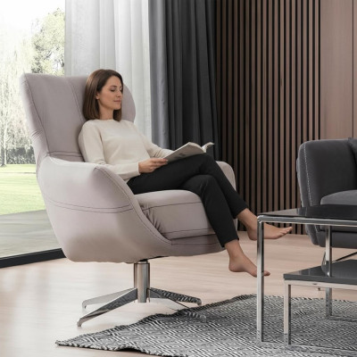 Fauteuil pivotant Relax Club Canapé 1 place Canapé rembourré Beige