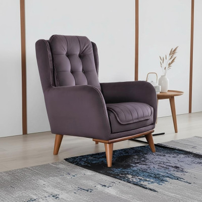 Fauteuil club Chesterfield Relax en cuir canapé 1 place marron