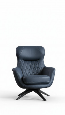 Fauteuil 1 place Confort de style moderne doux moyen Bleu Luxueux