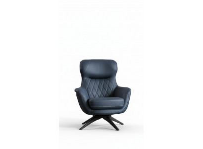 Fauteuil 1 place Confort de style moderne doux moyen Bleu Luxueux