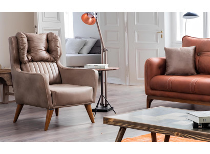 Fauteuil de style maison de campagne avec fauteuil à ailes, pour se détendre devant la télévision, canapé 1 place.