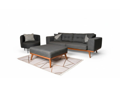 Canapé d'angle moderne avec fauteuil Ensemble de salon Mobilier de luxe sfurniture 3+1