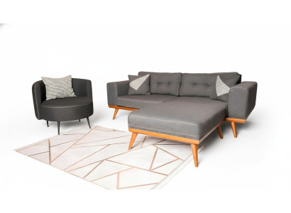 Salon gris Canapé d'angle Noble Canapé Groupe de sièges Meubles de luxe Canapés modernes