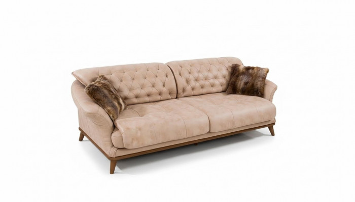 Canapé marron Canapé Salon Canapés Rembourrage Mobilier Trois places 221cm