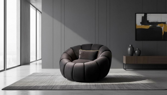 Fauteuil couleur noir confortable moyen doux luxueux pour le salon Club de détente