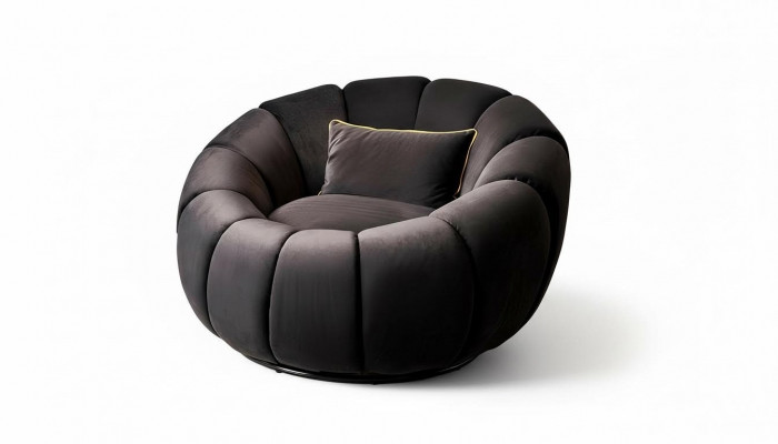 Fauteuil couleur noir confortable moyen doux luxueux pour le salon Club de détente