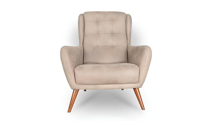 Chesterfield Fauteuil Club Canapé Fauteuil Individuel Canapé Tissu Beige Meubles de Tapisserie Détente nouveau