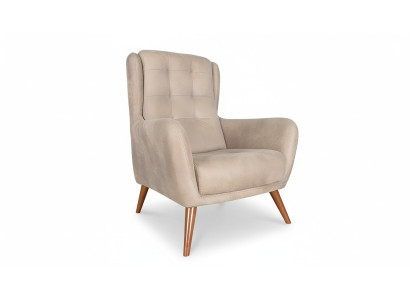 Chesterfield Fauteuil Club Canapé Fauteuil Individuel Canapé Tissu Beige Meubles de Tapisserie Détente nouveau