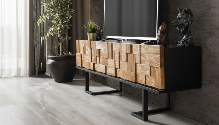 Commode moderne en bois Buffet Meuble TV Armoire 180cm