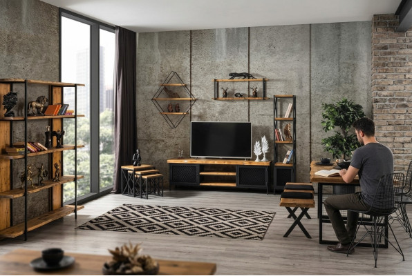 Étagères de livres design Armoire Penderie Armoires en bois Étagères 160x35x180cm Salon