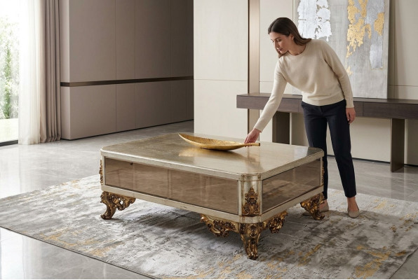 Table à café royal Table Tables dorées Baroque Rococo Tables à café