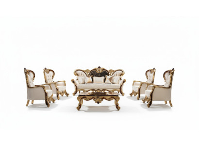 Ensemble de canapés de luxe baroque rococo ensemble de canapés 3+3+1+1 table basse