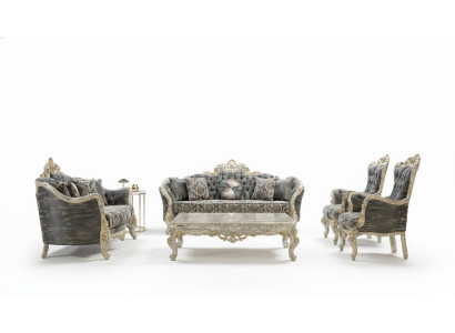 Classique Chesterfield Baroque Canapé Mobilier de Salon Ensemble Complet 5 pièces