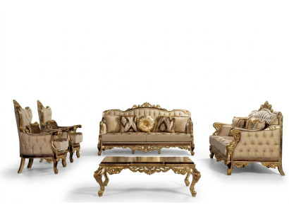 Ensemble de canapé classique Table basse Fauteuil Canapé 5 pièces Meubles Chesterfield