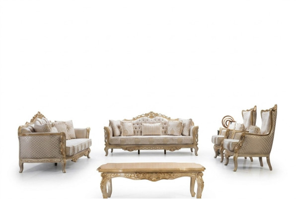 Canapé baroque Chesterfield ensemble complet de meubles de salon classique 5 pièces
