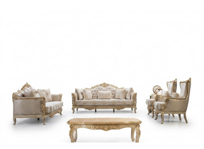 Canapé baroque Chesterfield ensemble complet de meubles de salon classique 5 pièces