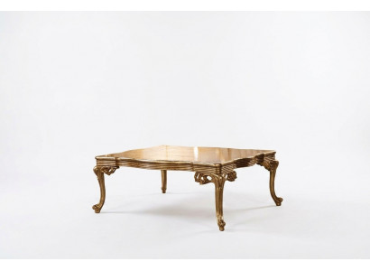 Table basse baroque rococo en bois massif doré pour le salon