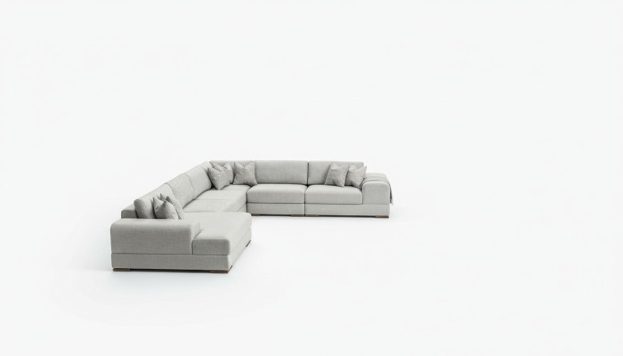 Canapé d'angle en forme de U Salon Meuble Canapé moderne en tissu design Sofa en textile