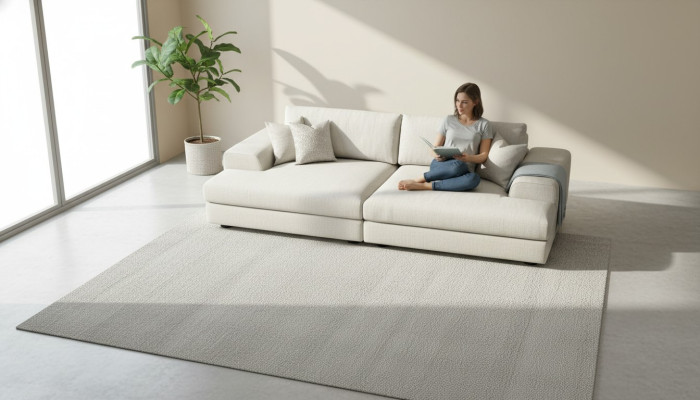 Canapé 3 places Design de salon Grand canapé 260 cm Gris