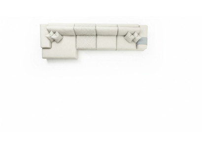 Canapé d'angle Mobilier de salon Canapé moderne en L de luxe Gris