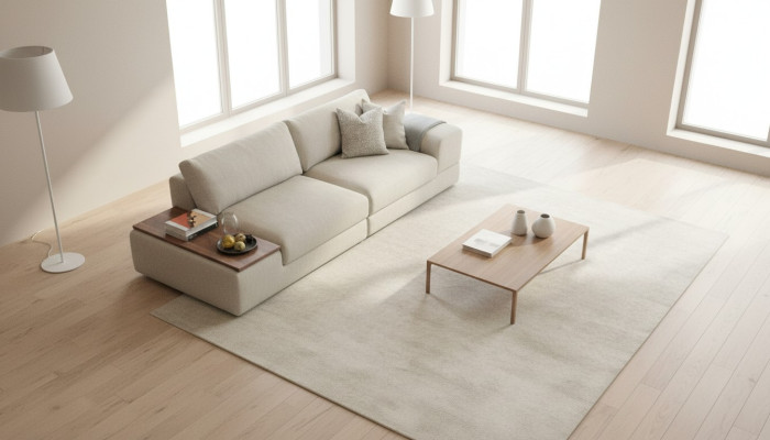 Canapé de luxe pour le salon, design 260cm, grand canapé 3 places gris neuf