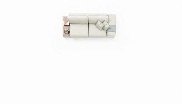 Canapé de luxe pour le salon, design 260cm, grand canapé 3 places gris neuf