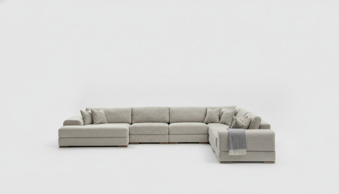 Canapé d'angle en forme de U Salon Canapé Canapé Design Mobilier Moderne 150x425x320