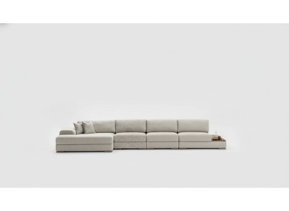 Canapé d'angle en L Salon paysage de vie de luxe Gris Suite d'angle Design Meubles 455x150