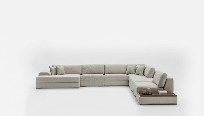 Canapés en U Design moderne Mobilier de luxe Salon Gris Canapé d'angle neuf