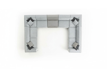 Canapé d'angle en U Salon Design moderne Grand Canapé Gris Nouveau