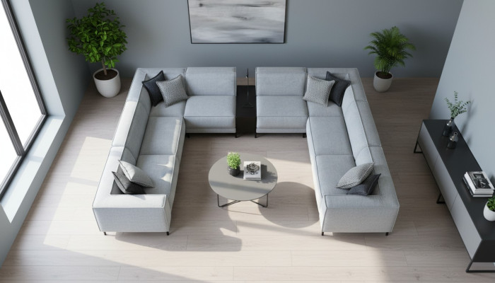 Canapé d'angle en U Mobilier Salon de luxe Moderne Grand Canapé Canapé d'angle de salon