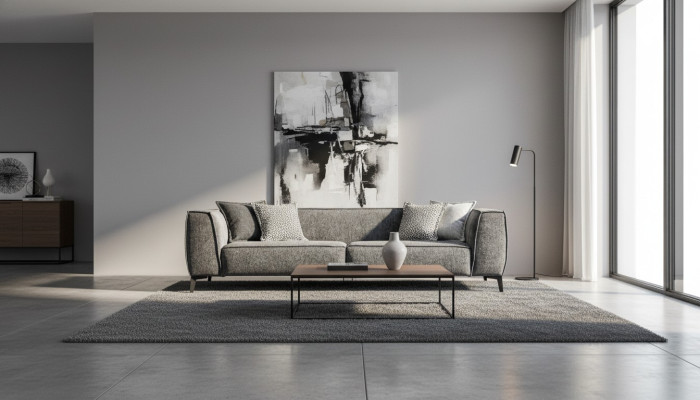 Canapé Canapé Mobilier Salon Canapé Rembourré 3 Places Style Moderne 240cm