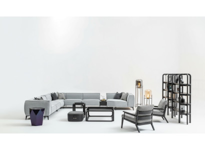 Canapé d'angle Canapé Rembourrage Meubles Forme U Salon paysager avec Fauteuil Gris Canapés