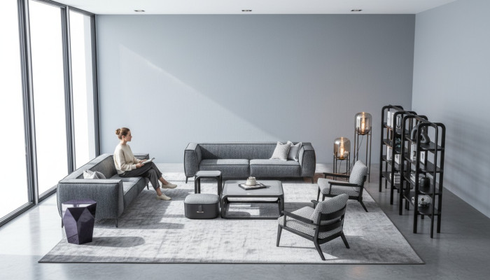 Ensemble de canapés 4 places Canapés Fauteuil Suite de luxe tissu Canapé Meubles