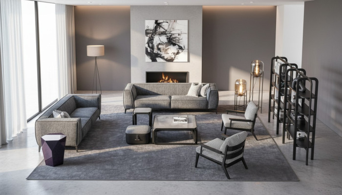 Ensemble de canapés 4 places Canapés Fauteuil Suite de luxe tissu Canapé Meubles